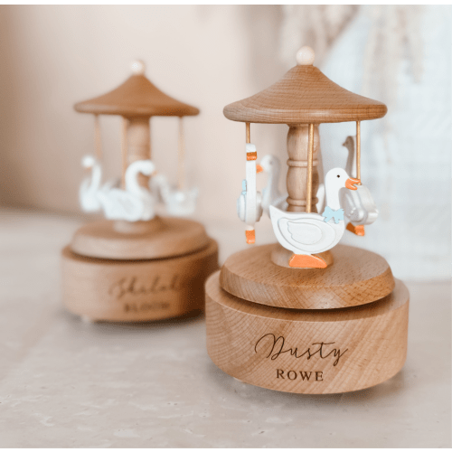 Heirloom Wooden Musical Carousel - Goose or Swan