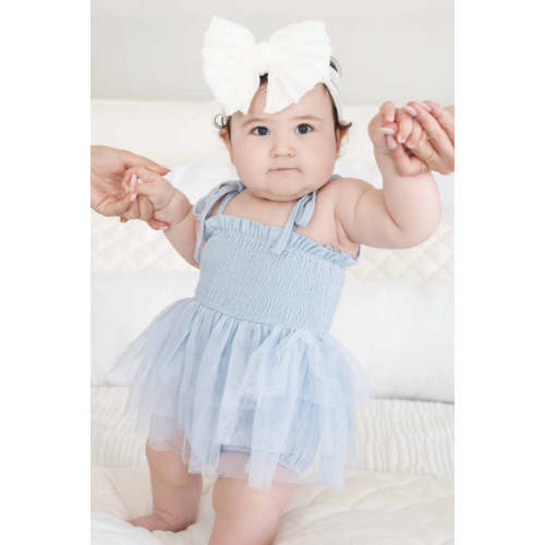 Smocked Tutu Bodysuit | Frost
