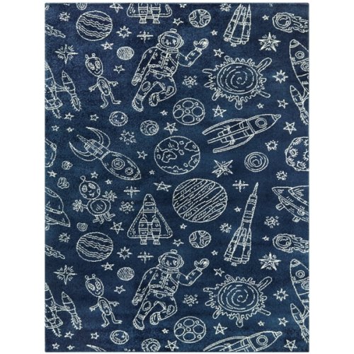 Mainstays Navy Space Indoor Rug, 5' 3"W x 7'L