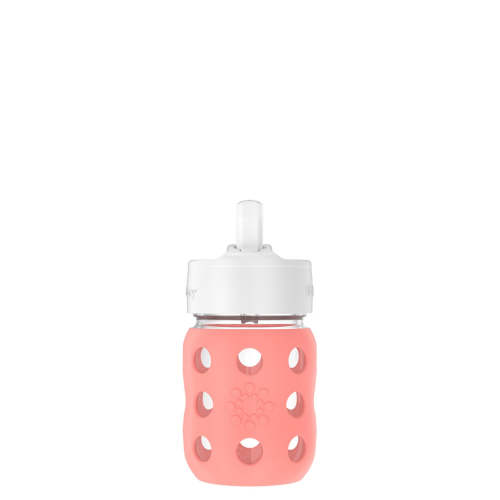 8oz Glass Baby Bottle Pivot Straw Cap