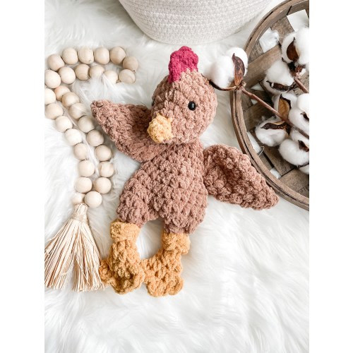 Chicken Baby Lovey, Farm Themed Baby Gift, Locally Grown Baby Shower, Soft Toy for Baby, Baby Shower Gift, Farm Nursery Decor