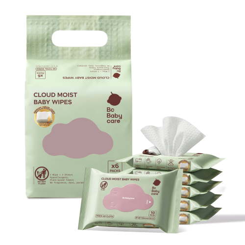 Bc Babycare Cloud Moist Unscented Baby Wipes, 99% Water Based, Ultra Thick & Soft, 6 Pack Travel Pocket Size,