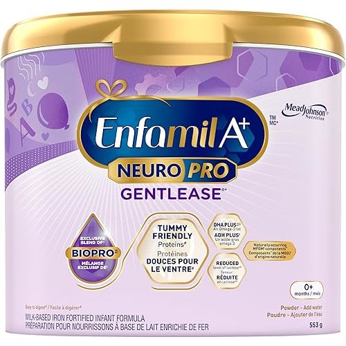 Enfamil A+ NeuroPro Gentlease, Baby Formula, Powder Tub, with Brain Building DHA, 0+ Months, 553g