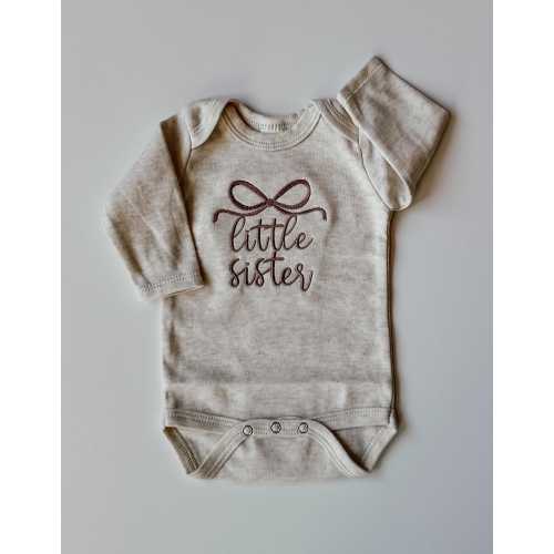 Little Sister Outfit for Hospital Romper for Newborn Baby Girl Lil Sis Announcement Matching Big Sis Shirt for Baby Announcement Lil Sis