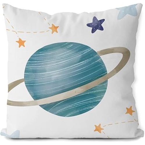 Likjad Galaxy Planet Pillow Covers - 20x20, Kids Space Decor, Spaceship Throw Pillow Case