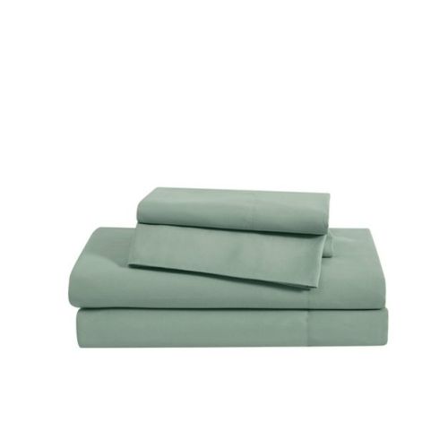 Truly Soft Twin Everyday Sheet Set Green: Microfiber Material, Includes Pillowcase & Sheets, Fits up to 18" Mattress