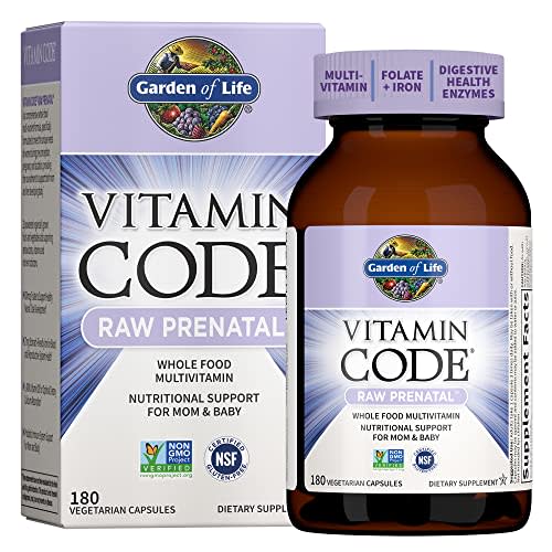 Garden of Life Prenatal Multivitamin for Women from Whole Foods with Biotin, Iron & Folate not Folic Acid, Probiotics for Immune Support - Vitamin Code Raw Pregnancy Must Haves - 180 Capsules
