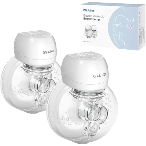 Wearable Breast Pump 1508, Electric Breast Pump, Ultra-Silent Hands Free Breast Pump with LCD Display, 2 Modes & 9 Levels Rechargeable Wireless Portable Breast Pump with 21mm/24mm Flanges-White