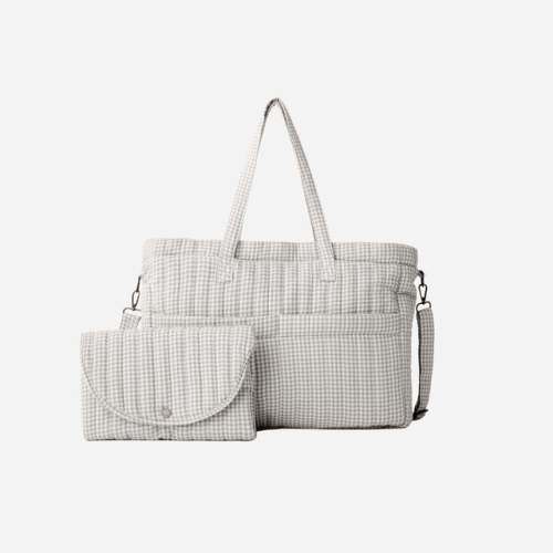 Quincy Mae Diaper Bag + Changing Mat - Sage Gingham