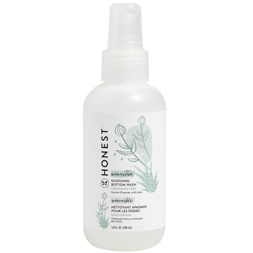 The Honest Company Soothing Baby Bottom Wash, Gently Cleanses and Refreshes, Naturally Derived Non-Irritating Made with Aloe, 5 fl oz