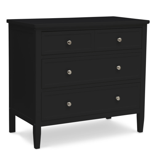 Delta Children Epic 3 Drawer Dresser with Interlocking Drawers, Black Ebony