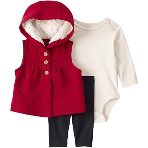 Carter's Baby Girls' 3 Piece Vest Little Jacket Set
