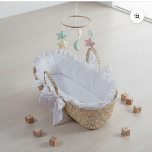 Traditional Eyelet Baby Moses Basket