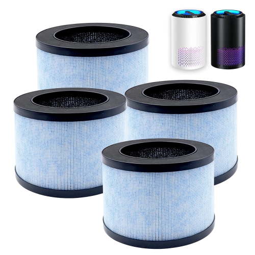 4-Pack DH-JH01 HEPA Replacement Filter Compatible with ALROCKET JH01 JH06/ KLOUDIC DH-JH01/ Kloudi JH01/ BREEZOME JH01 Air Purifier, and AROEVE MK01 & MK06