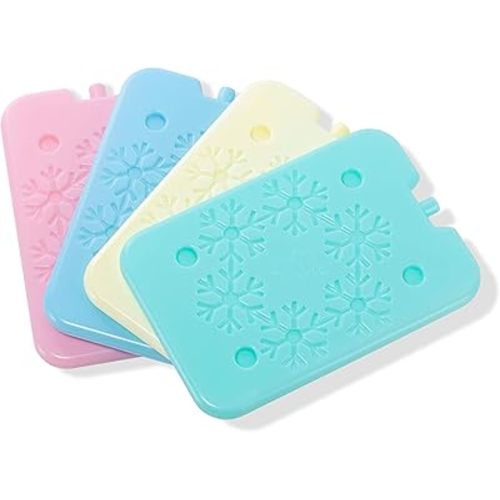 BLUE ELE Macaron-Colored Ice Pack for Lunch Box and Cooler, BPA Free, Reusable and Long Lasting, Slim and Lightweight Design, Set of 4, Fun & Colorful, BE01 Macaron-Colored