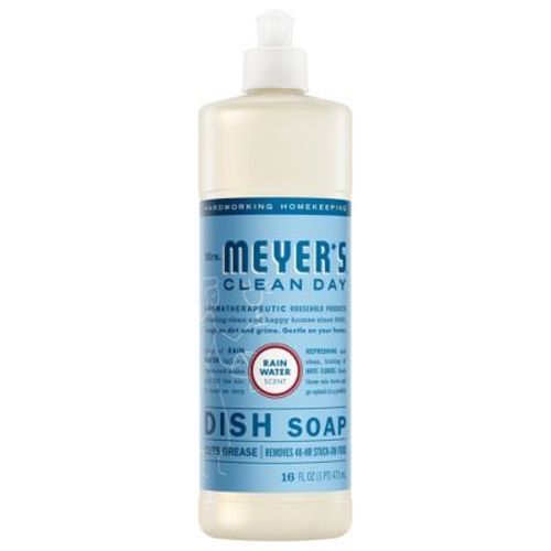 Mrs. Meyer's Clean Day Rain Water Dish Soap - 16 fl oz: Paraben-Free, Removes Grease, Multi-Surface, Plastic Bottle