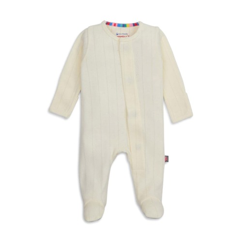 Love Lines Pointelle Magnetic Organic Cotton Footie