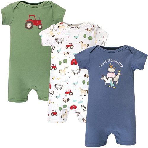 Hudson Baby Unisex Cotton Rompers
