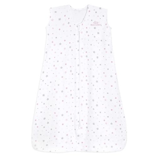 HALO SleepSack, 100% Cotton Wearable Blanket, Swaddle Transition Sleeping Bag, TOG 0.5, Twinkle Pink, Medium, 6-12 Months