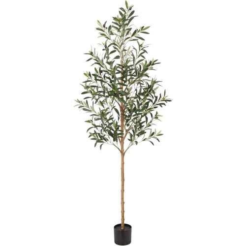 FLOWORLD 6FT Olive Trees Artificial Indoor, Tall Fake Olive Tree (72in) with Realistic Leaves and Olives, Sturdy Weighted Base,Large Faux Plants for Home Office, Living Room, Outdoor