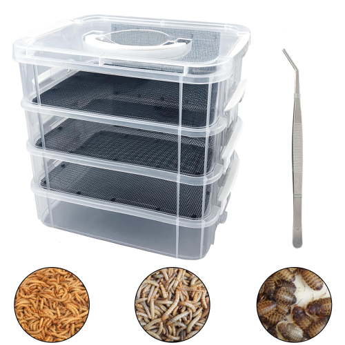 Mealworm Breeding Kit Four-Layer High Capacity Mealworm Farm for Raising Your own mealworms