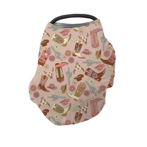 Boho cowgirl boots multi use car seat cover