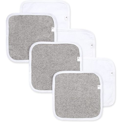 Burt's Bees Baby Washcloths, Absorbent Knit Terry, Super Soft 100% Organic Cotton Heather Grey