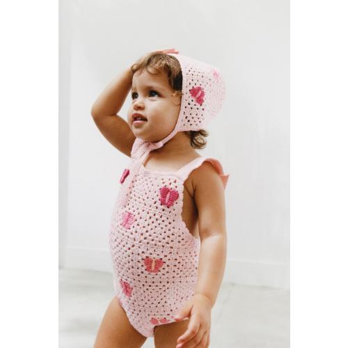 BUTTERFLY CROCHET KNIT BONNET - Pink | ZARA United States