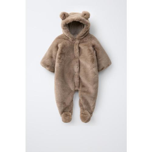 FAUX-FUR EAR HOODIE - Mink | ZARA United States