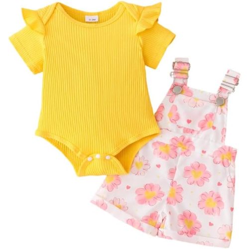 Baby Girl Clothes Summer Outfits Toddler Short Set Infant Gifts Newborn Pink Ice Cream Overall Shorts