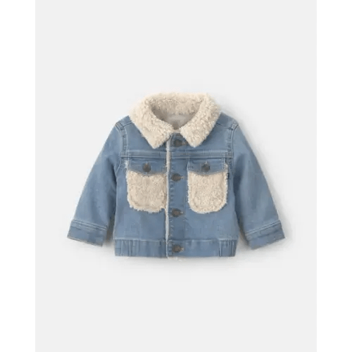 Baby Teddy Fleece-Lined Denim Jacket - Medium Wash - OshKosh B'gosh | Carter's