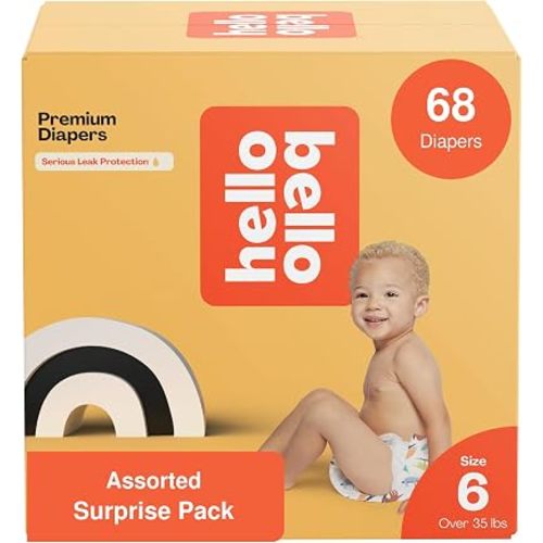 Hello Bello Diapers Assorted Gender Neutral Surprise Pack, Size 6 68ct