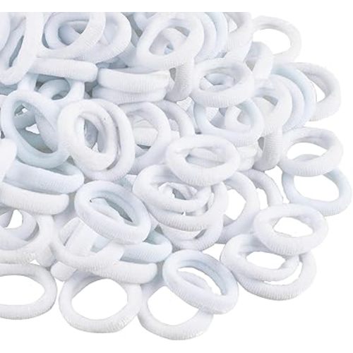 400 PCS Baby Hair Ties – No Damage Elastic Ponytail Holders, Soft Seamless Multicolor Hair Bands for Toddlers and Girls, Baby Hair Accessories (White)