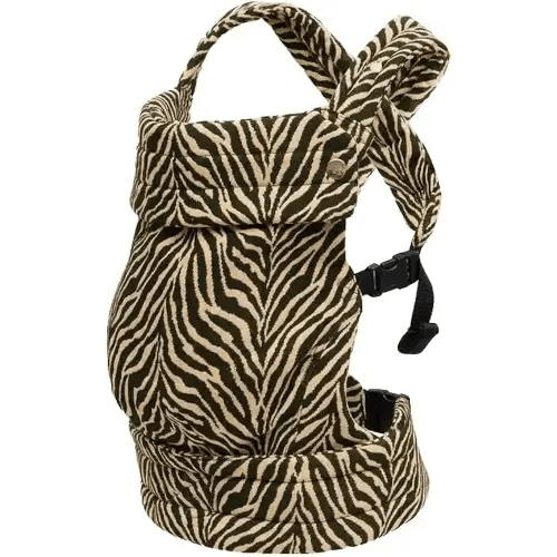 Baby Carrier for Newborns to Toddlers | Cozy Wrap with Lumbar Support | Soft Fabric, 7-35lbs Adjustable Fit | Brown Zebra Pattern