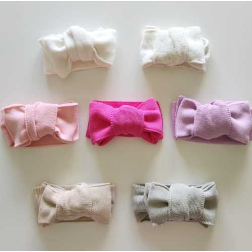 Oversized Topknot Bow, Knit Stretchy Newborn Bow, 100% Cotton