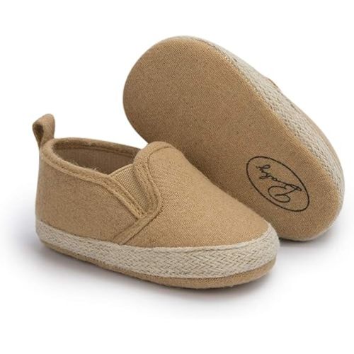 Meckior Infant Baby Girls Boys Canvas Shoes Soft Sole Toddler Slip On Newborn Crib Moccasins Casual Sneaker Austin Boy's Flat Lazy Loafers First Walkers Skate Shoe