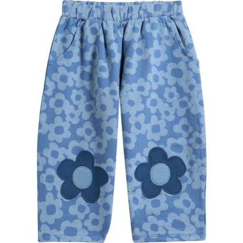 Kids' Floral Barrel Leg Cotton Pants, 12-18M