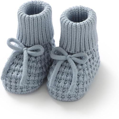 Neiwech Baby Booties Newborn First Walkers Knit Bootie Cozy Warm Soft Sock Shoes for Infant Boys Girls