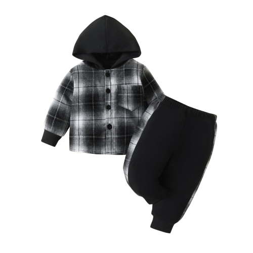 Utoimkio Toddler Boys Girls Clothes Cute Print Fall Outfits Long Sleeve Button Down Hoodie Tops & Jogger Pants 2Pcs Sets