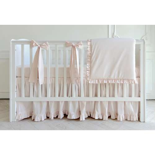 Baby Crib Set in delicate light pink color