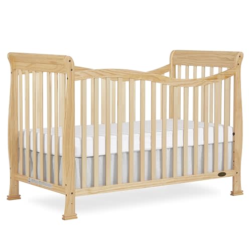 Dream On Me Violet 7-In-1 Convertible Life Style Crib In Natural, Greenguard Gold Certified, 4 Mattress Height Settings, Made Of Sustainable New Zealand Pinewood