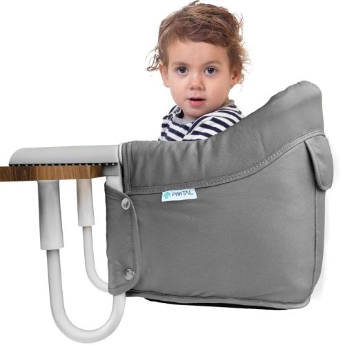 Portable Hook on High Chair for Baby & Travel Toddler from 6-36 Months – Clip on Baby Seat for Table – Fast Table Chair for Travel & Dining– Including Storage Bag - Gray