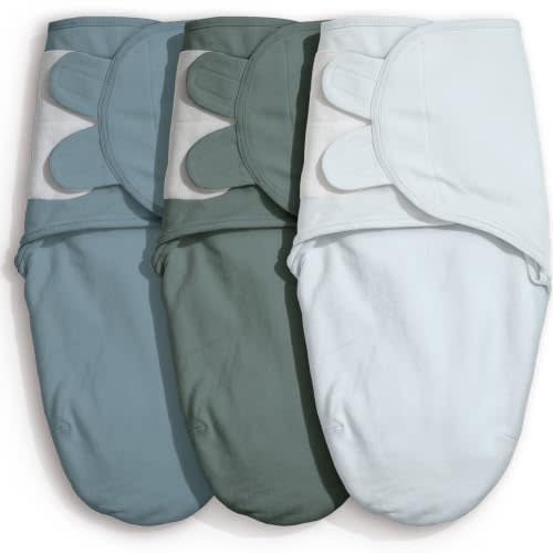 GLLQUEN BABY Swaddles for Newborns 0-3 Months, Adjustable & Easy Fastener | 3-Pack, Baby Boy Swaddles Organic Cotton Womb-Like Nursery Swaddling Blanket reduces startle reflex, Soft & Skin-Friendly
