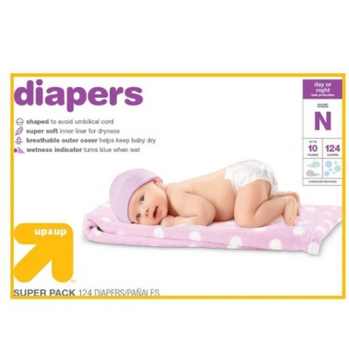 Diapers Super Pack - (Select Size) - Up&Up™, Size: Size Newborn (124 Count)
