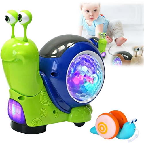 Luminous Snail Toy, Snail Toy Alert, Crawling Snail Baby Toy, Musical Snail Toy, Baby Musical Crawling Toys, Musical Snail Toy, Disco Snail Toy, Crawling Snail Baby Toy with Music(Green)