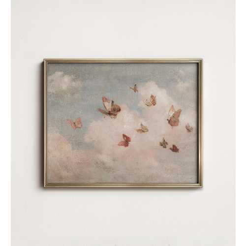 Butterfly Cloud Art Print: Vintage Cottagecore Nursery Decor (PRINTABLE Digital Download) 9-45