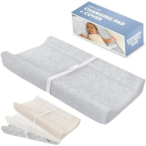 Jool Baby Soft Changing Pad + Washable Cover - (Wave Pattern, Gray)