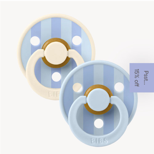 STUDIO Colour 2 Pack Block Pacifiers - Baby Blue Dusty Blue – Bibsworld store US