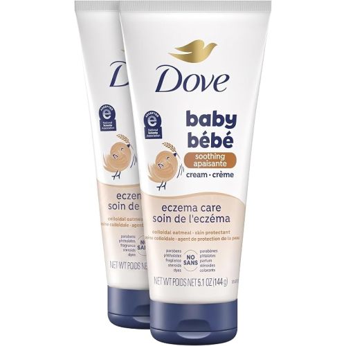 Baby Dove Soothing-Cream To Soothe Delicate Baby Skin Eczema Care No Artificial Perfume or Color, Paraben Free, Phthalate Free 5.1 oz (Pack of 2)