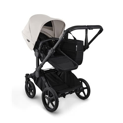 Bugaboo Donkey 6 Single-to-Double Convertible Stroller | Side-by-side design, newborn and toddler use, XL storage basket, one-hand steering, Misty White